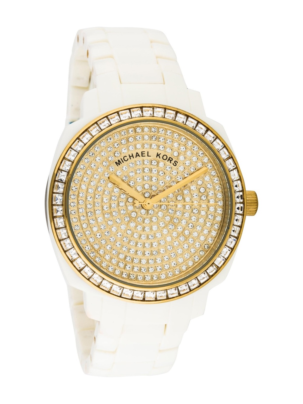 Michael Kors White and Gold Crystal Pavé Women's Watch